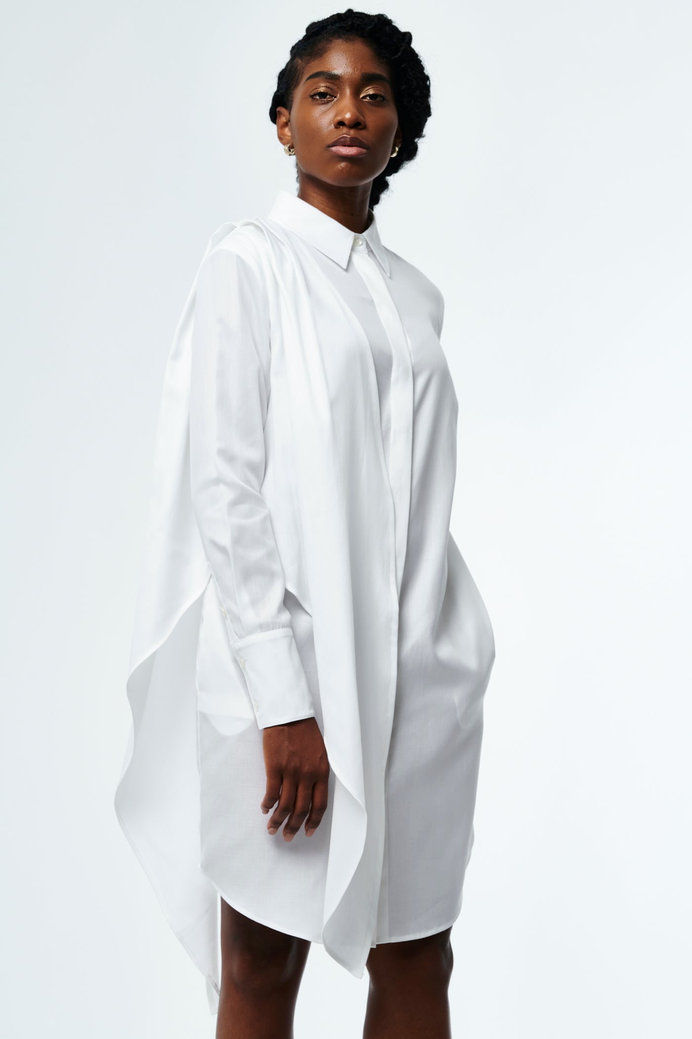 COS Oversized-Fit Wool T-Shirt Dress in OFF-WHITE